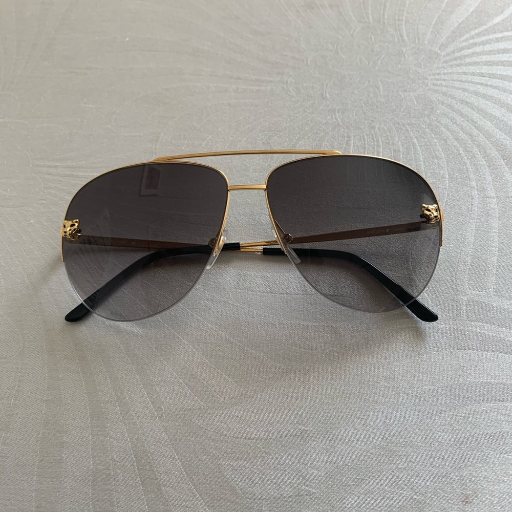 Cartier sunglasses panther head black